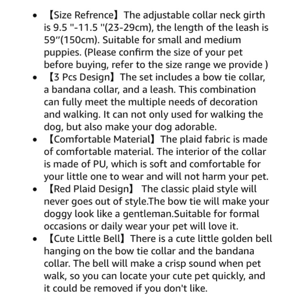 Bow Tie Dog Collar and Leash Set,3 PCS - Picture 8 of 8